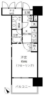 フォンテーヌ芝浦 909 間取り図