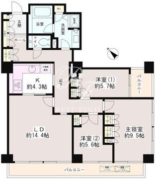 小石川パークタワー 507 間取り図