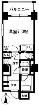 レジディア中落合 B101 間取り図