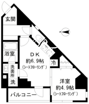 フェルモアルテ世田谷若林 601 間取り図