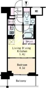 フレンシア蒲田 509 間取り図