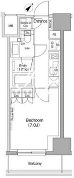 ザ・パークハビオ五反田 1402 間取り図