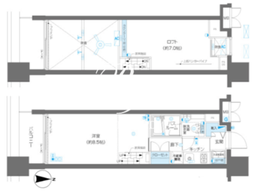 ズーム麻布十番 604 間取り図