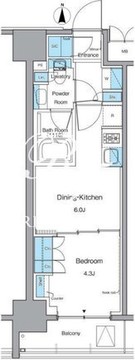 ルフォンプログレ上野稲荷町 1302 間取り図