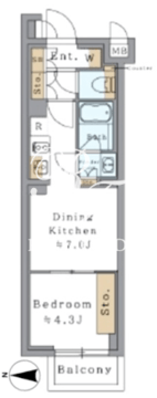 nido西早稲田 208 間取り図