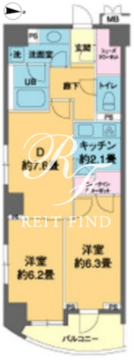 カスタリア池袋 801 間取り図