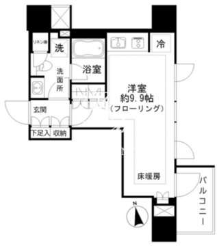 パークリュクス虎ノ門 1006 間取り図
