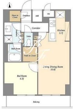 ラティエラ大鳥居 1308 間取り図
