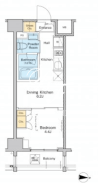 プラウドフラット錦糸町2 203 間取り図