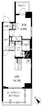 アクア北品川 401 間取り図