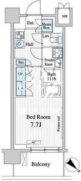 プレノ清澄庭園 807 間取り図