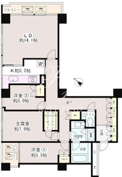 小石川パークタワー 1202 間取り図