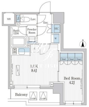 パークアクシス東陽町レジデンス 1406 間取り図