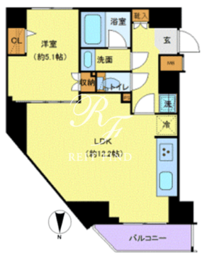 ジェノヴィア新御徒町スカイガーデン 502 間取り図