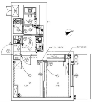 ミリアレジデンス赤坂 801 間取り図