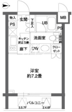 パークキューブ神田 307 間取り図