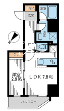 ザ・パーククロス門前仲町 504 間取り図