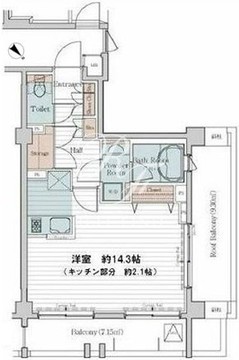 カスタリア三宿 407 間取り図