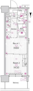 ガーラ・グランディ深川住吉 406 間取り図