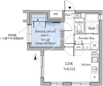 アスティーレスタジオ経堂 501 間取り図