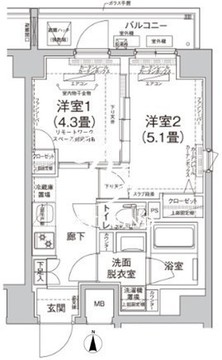 ルフレプレミアム町屋 802 間取り図