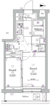 ガリシア矢口渡 502 間取り図