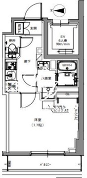 エスレジデンス両国緑 402 間取り図