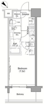 ザ・パークハビオ目黒 1304 間取り図