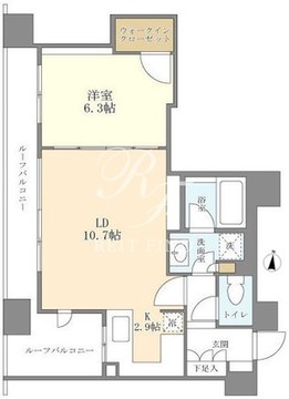 シティハウス東京新橋 1104 間取り図