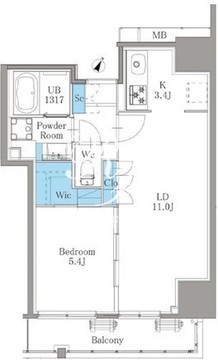 南麻布仙台坂レジデンス 401 間取り図