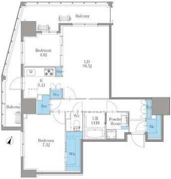 南麻布仙台坂レジデンス 1203 間取り図