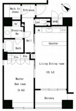 パークアクシス南麻布 608 間取り図