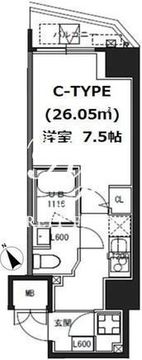 エスレジデンス蔵前 203 間取り図