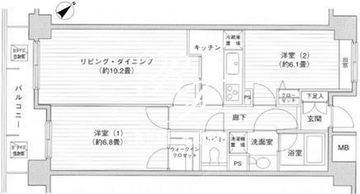 プライムアーバン目黒リバーフロント 602 間取り図
