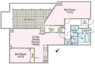 グラマシー恵比寿 401 間取り図
