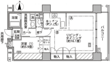 東雲キャナルコートCODAN 18-1016 間取り図