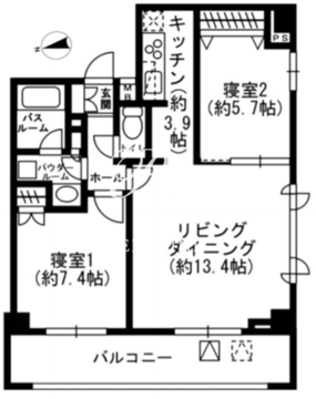 レジディア四谷三丁目 805 間取り図