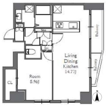 Totsu Residence Shiba 1004 間取り図