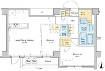 プラウドフラット品川大井町 513 間取り図