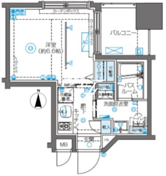 ズーム新宿南ファースト 2-702 間取り図