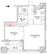 パークキューブ八丁堀 401 間取り図