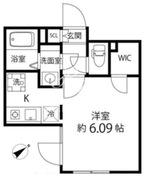 ブランシェ神楽坂 202 間取り図