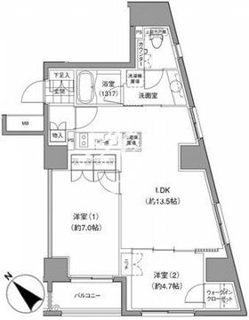 JP noie 小石川富坂 1502 間取り図