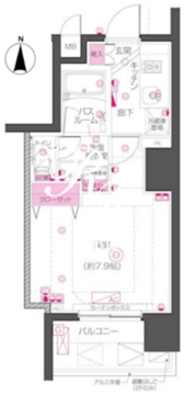 ズーム東神田 804 間取り図