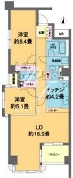 カスタリア高輪 203 間取り図