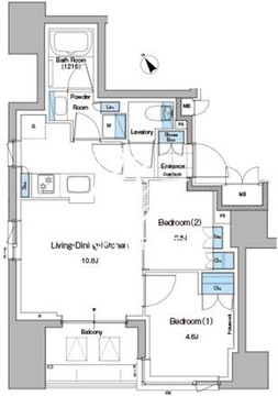 ルフォンプログレ上野入谷プレイス 801 間取り図
