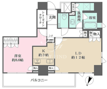 パークハウス平河町 605 間取り図
