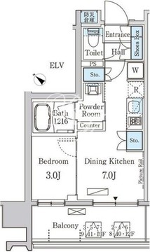 ライオンズフォーシア中央MINATO 303 間取り図