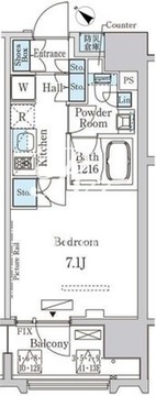 ライオンズフォーシア中央MINATO 402 間取り図