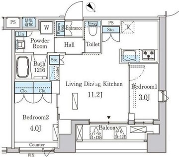 ライオンズフォーシア中央MINATO 1105 間取り図